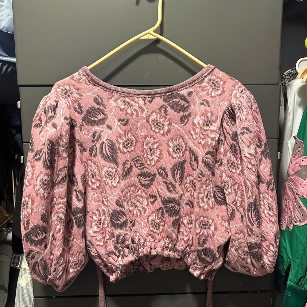 Floral Pink Puff Sleeve Top